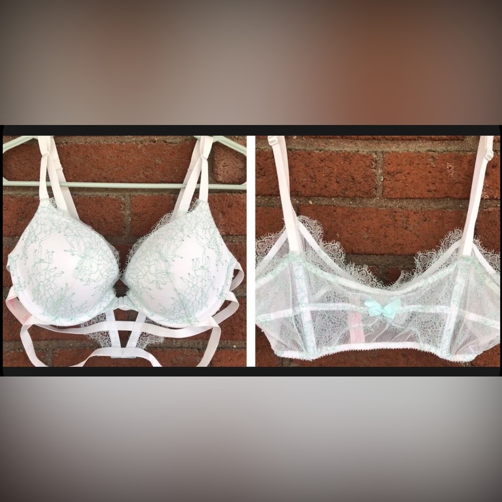 Victoria’s Secret Push Up Bra & Garter Set 34C M/L